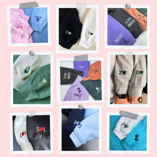 Custom Embroidered His Barbie Her Ken Matching Hoodies for Couples, Personalized Couple Sweatshirt, Couple Embroidered Sweatshirt, Valentine's Day Gifts Idea For Him Her - Image 6
