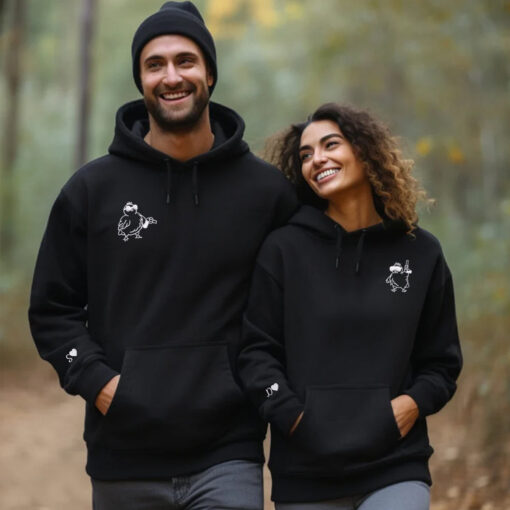 Custom Embroidered Chicken with Gun Matching Hoodies for Couples, Personalized Couple Sweatshirt, Couple Embroidered Sweatshirt, Valentine's Day Gifts Idea For Him Her - Image 8