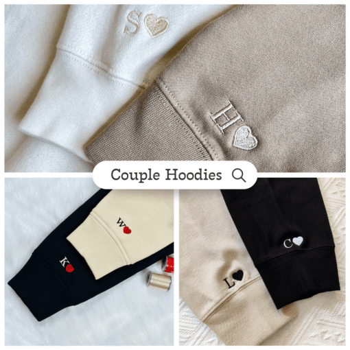 Embroidered Mr & Mrs with Est Year Hoodie or Sweatshirt, Personalized Couple Sweatshirt, Couple Embroidered Sweatshirt, Valentine's Day Gifts Idea For Him Her - Image 4