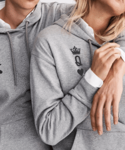 King And Queen Hoodie, Matching Relationship Embroidered Hoodies, Personalized Couple Sweatshirt, Couple Embroidered Sweatshirt, Valentine's Day Gifts Idea For Him Her