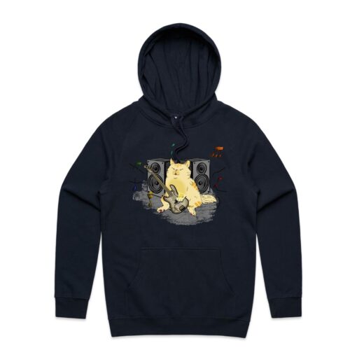 Cat Bass Player - Mens Hoodie - Image 3