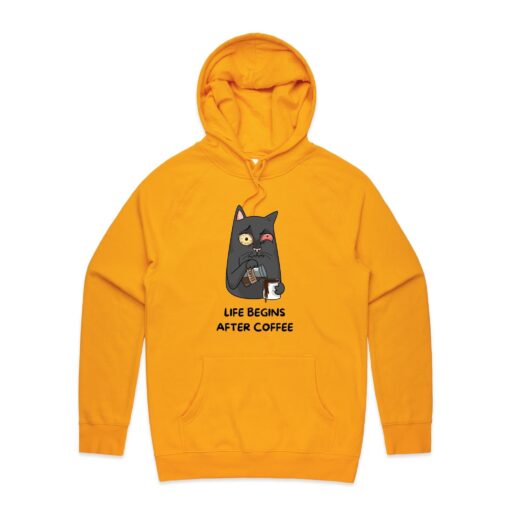 Life Begins After Coffee, Cat - Mens Hoodie - Image 5